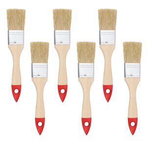 Set 6 Brochas Mango Madera 1.5 Pulgadas Para Pintura Pintar