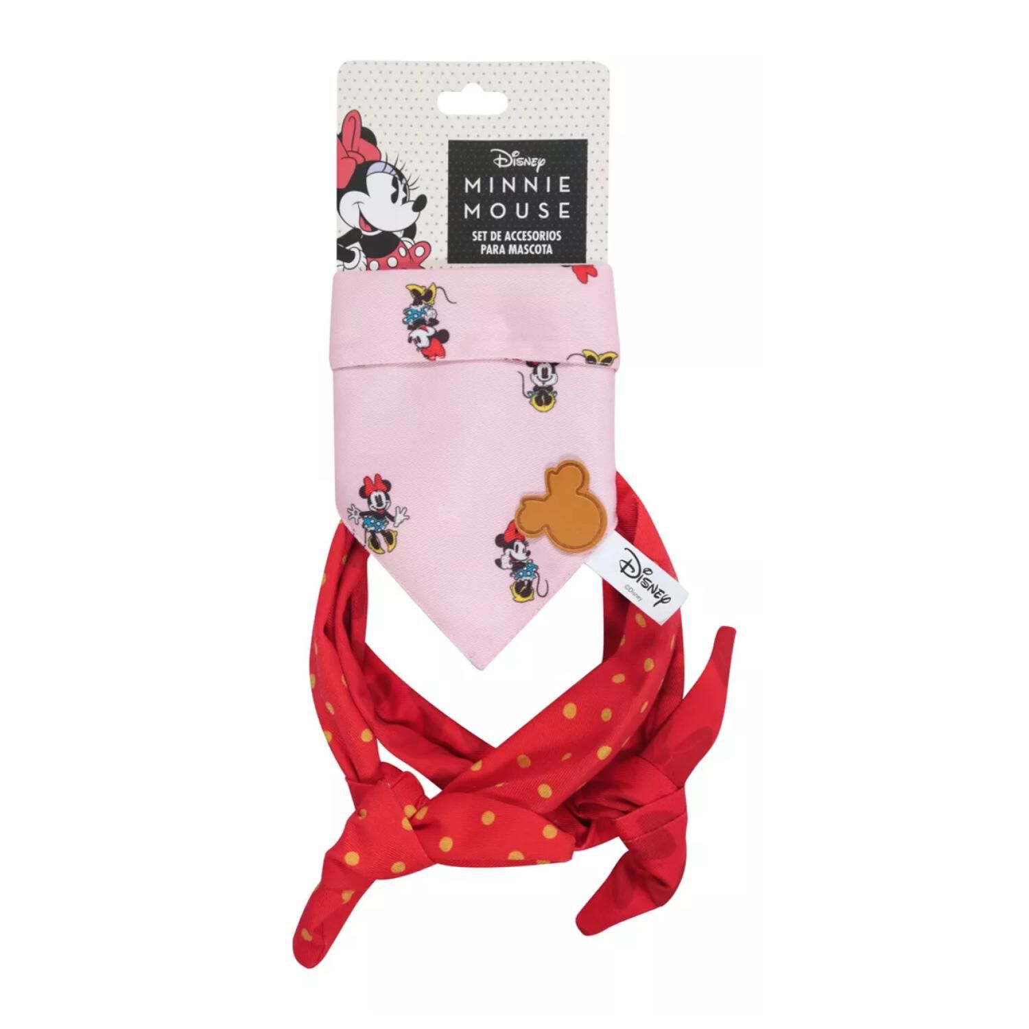 Pack Bandana Y Mo&ntilde;o Para Perros Mascotas Minnie Rosado image number 2.0