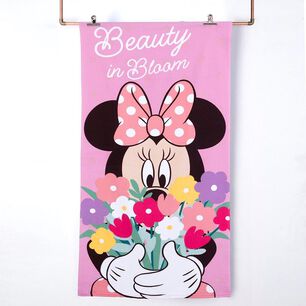 Toalla Playa C/bolso 70x140+33x42 Minnie Bloom