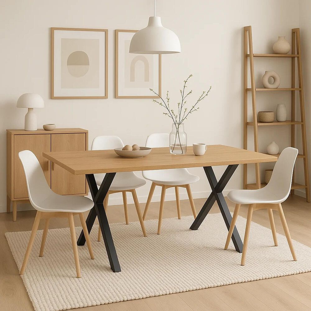 Mesa Industrial Color Madera Y Metal Cross 180x90 image number 9.0