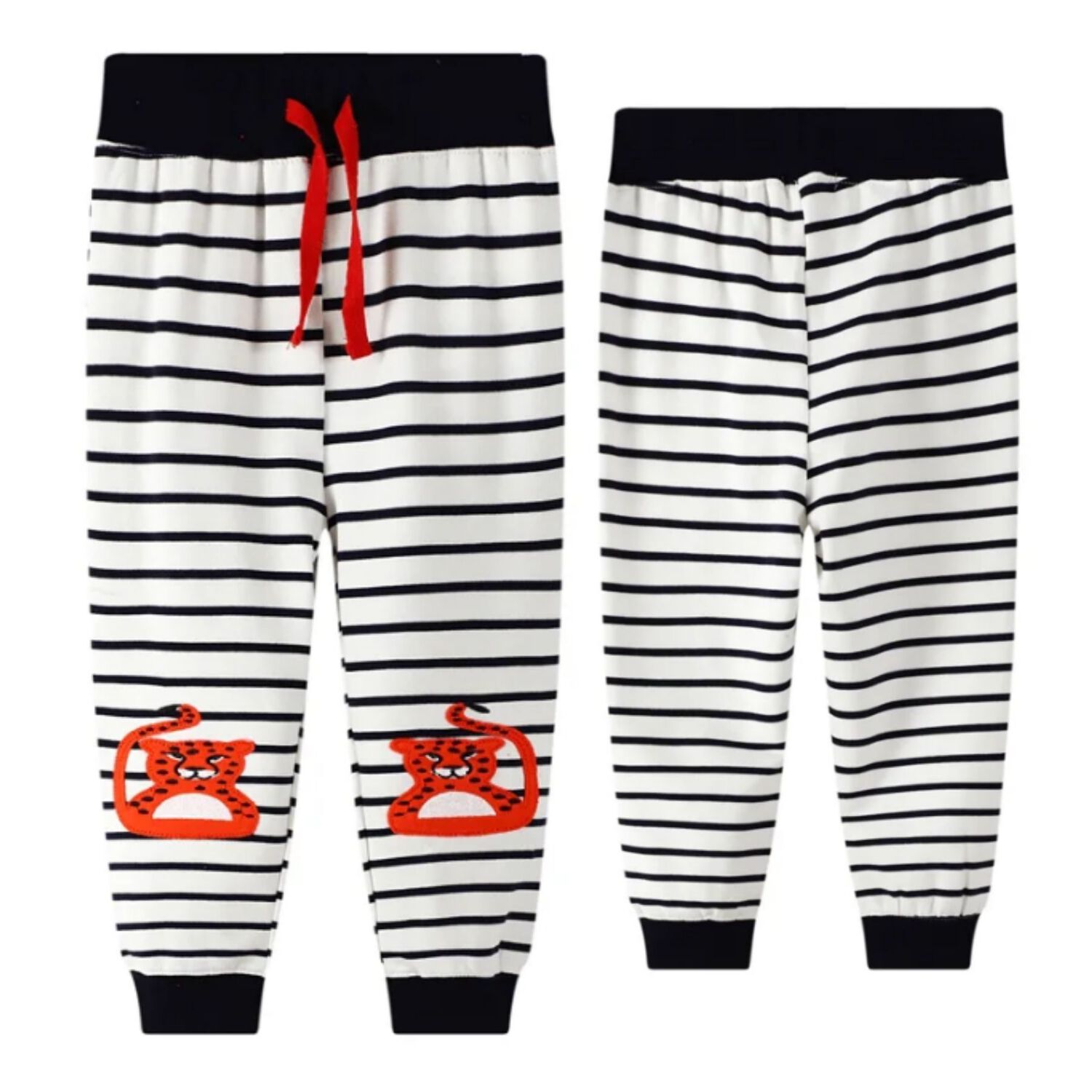 Pantal&oacute;n Buzo Ni&ntilde;o 100% Algod&oacute;n Jump Kids Negro Rayas Leopardo image number 0.0