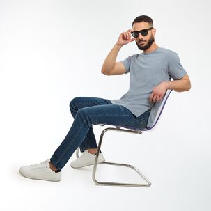 Polera Slim Fit Manga Corta Hombre Az Black
