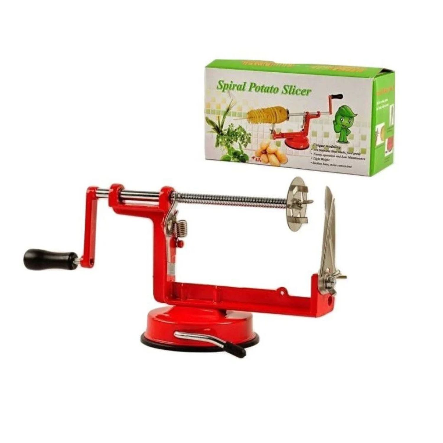 Pelador De Papas En Espiral 22cm Dise&ntilde;o Rojo Ergonomico image number 1.0