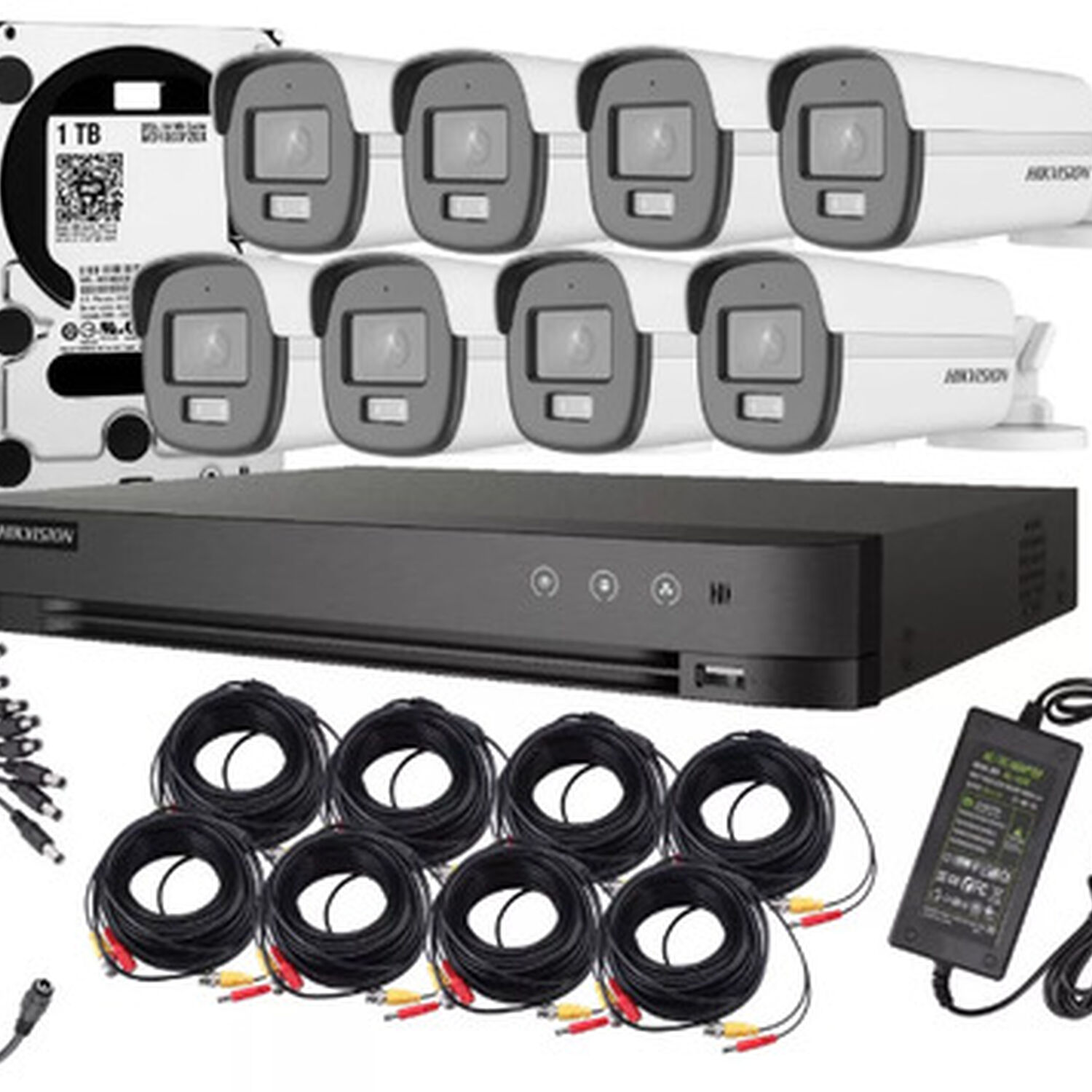 Kit Cctv 8 C&aacute;maras Seguridad Colorvu Full Color Audio+ Disco Duro 1 Terabyte Instalado En Dvr Hd 1080p image number 0.0