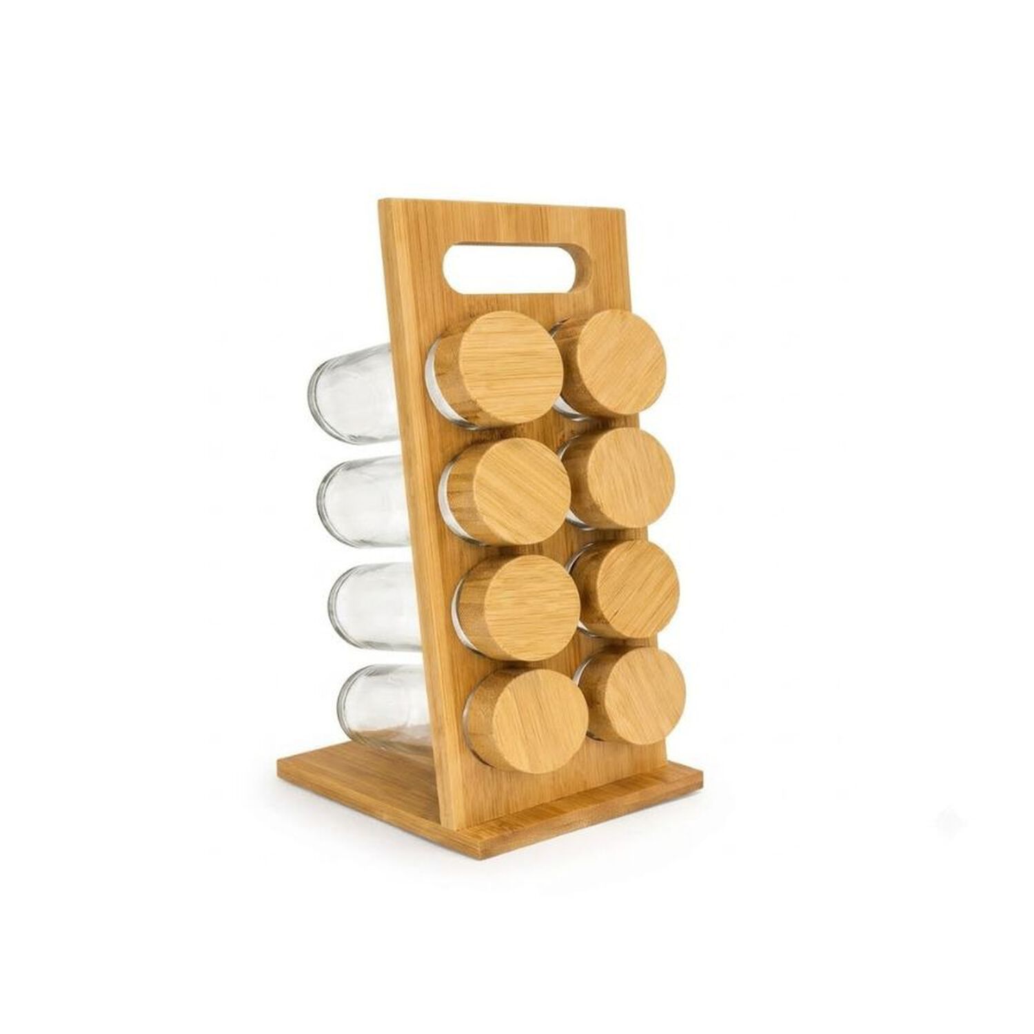Especiero Torre Bamb&uacute; 8 Frascos Soporte Vertical Organizador Cocina image number 0.0