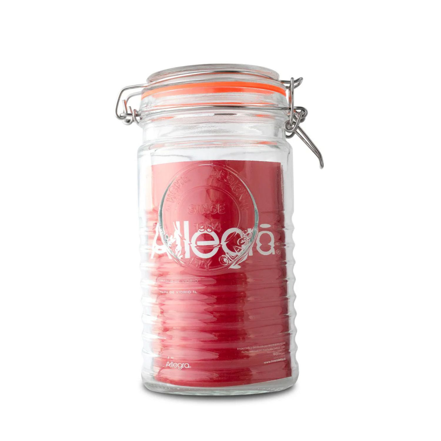 Frasco Tapa Vidrio 1000ml Contenedor Multiuso Allegra image number 0.0