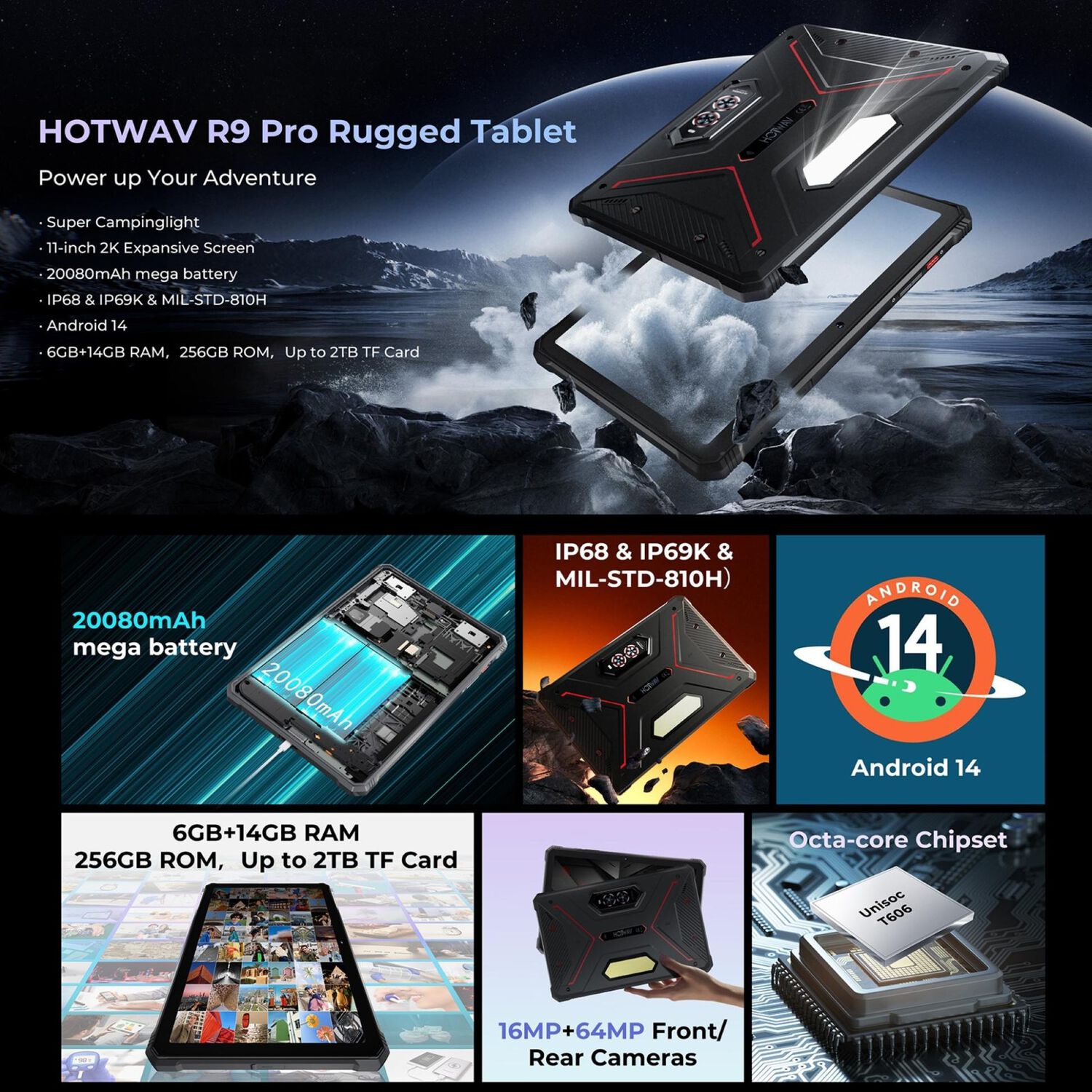 Hotwav R9 Pro - Tablet Resistente Con Bater&iacute;a De 20.080mah Y Pantalla 2k image number 1.0