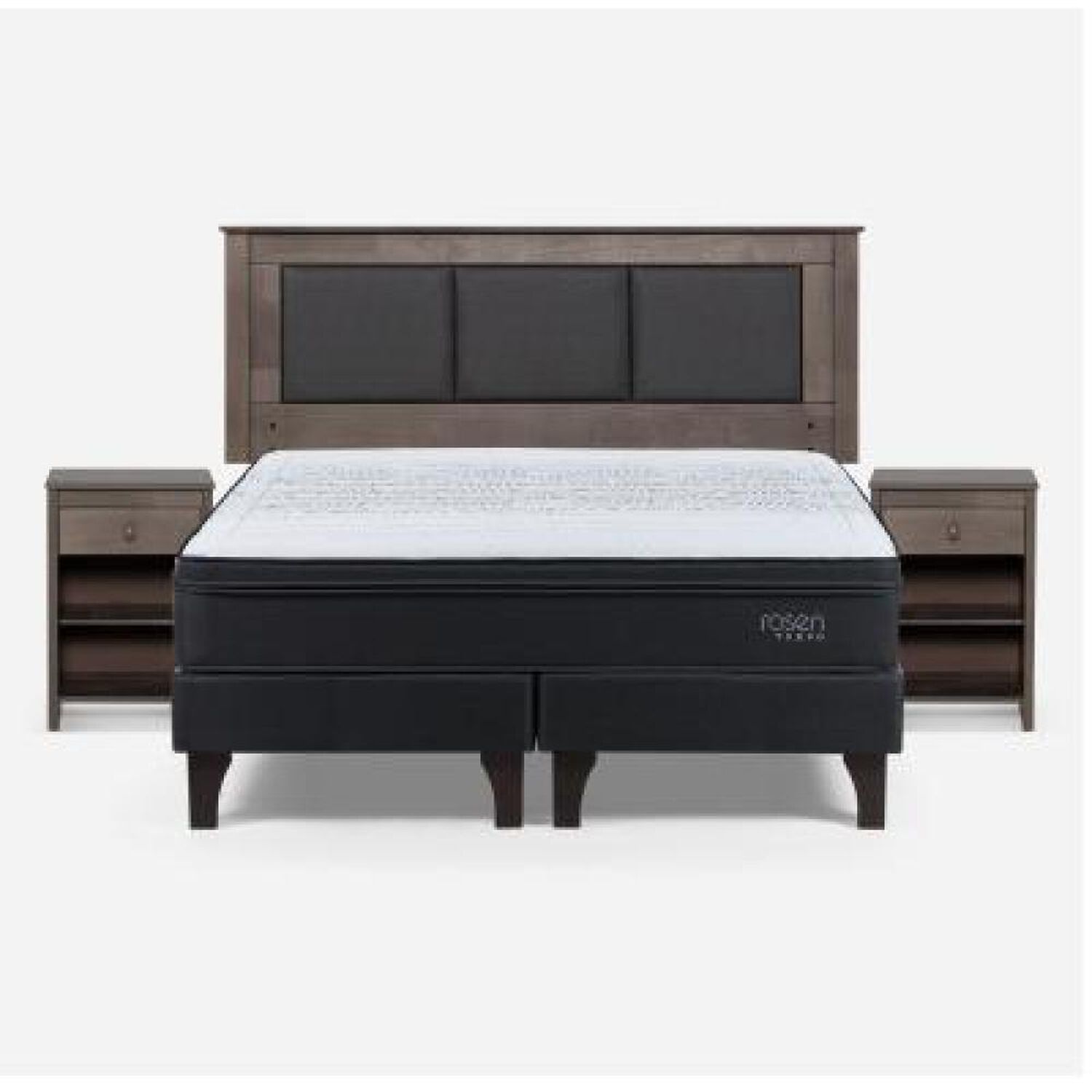 Cama Europea Rosen Tempo / 2 Plazas / Base Dividida + Set De Maderas image number 6.0