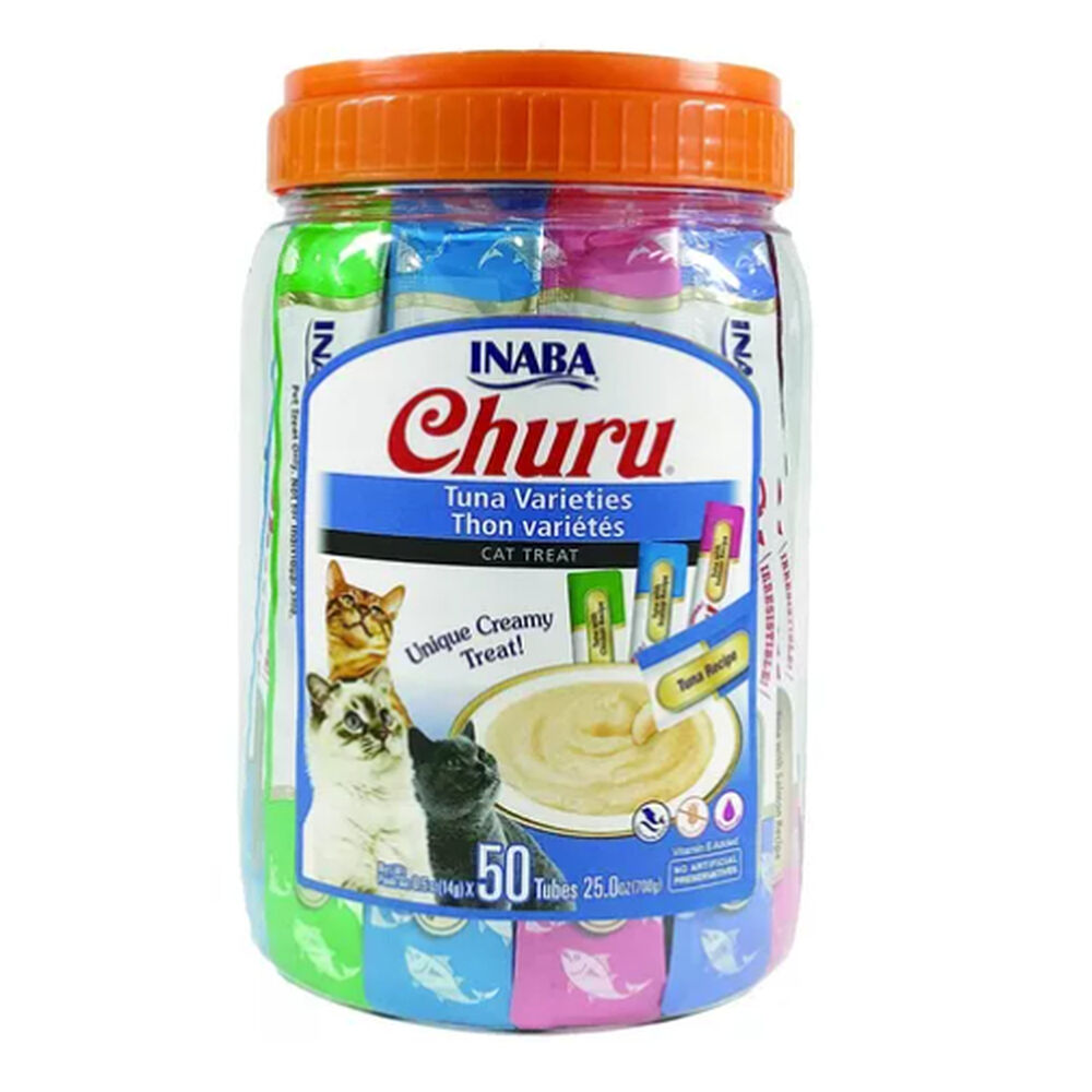Snack Para Gatos Churu Pure De Atún 4 Sabores 50 Unidades image number 0.0