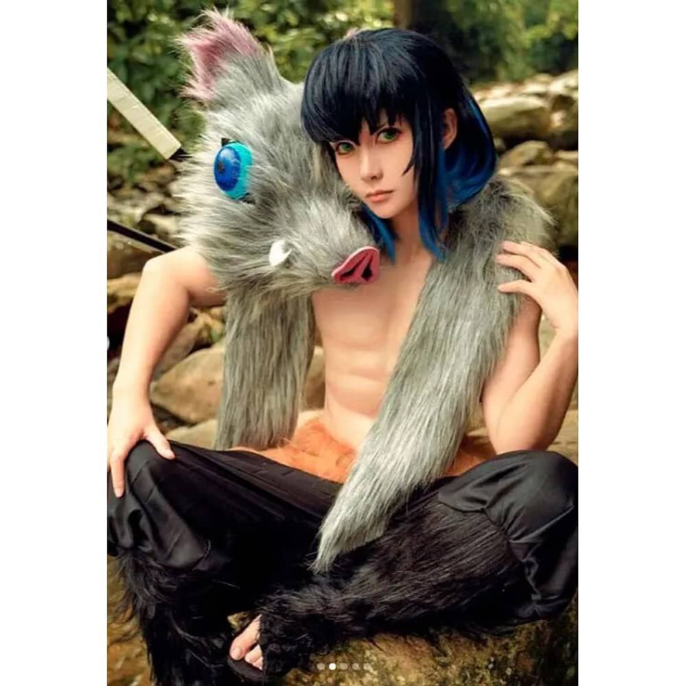 Peluca Cosplay Inosuke Hashirama Kimetsu No Yaiba image number 3.0