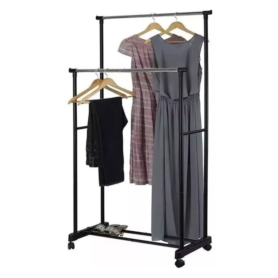 Colgador Ropa Metalico Doble Barra Con Ruedas Perchero en Oferta compra en Hites