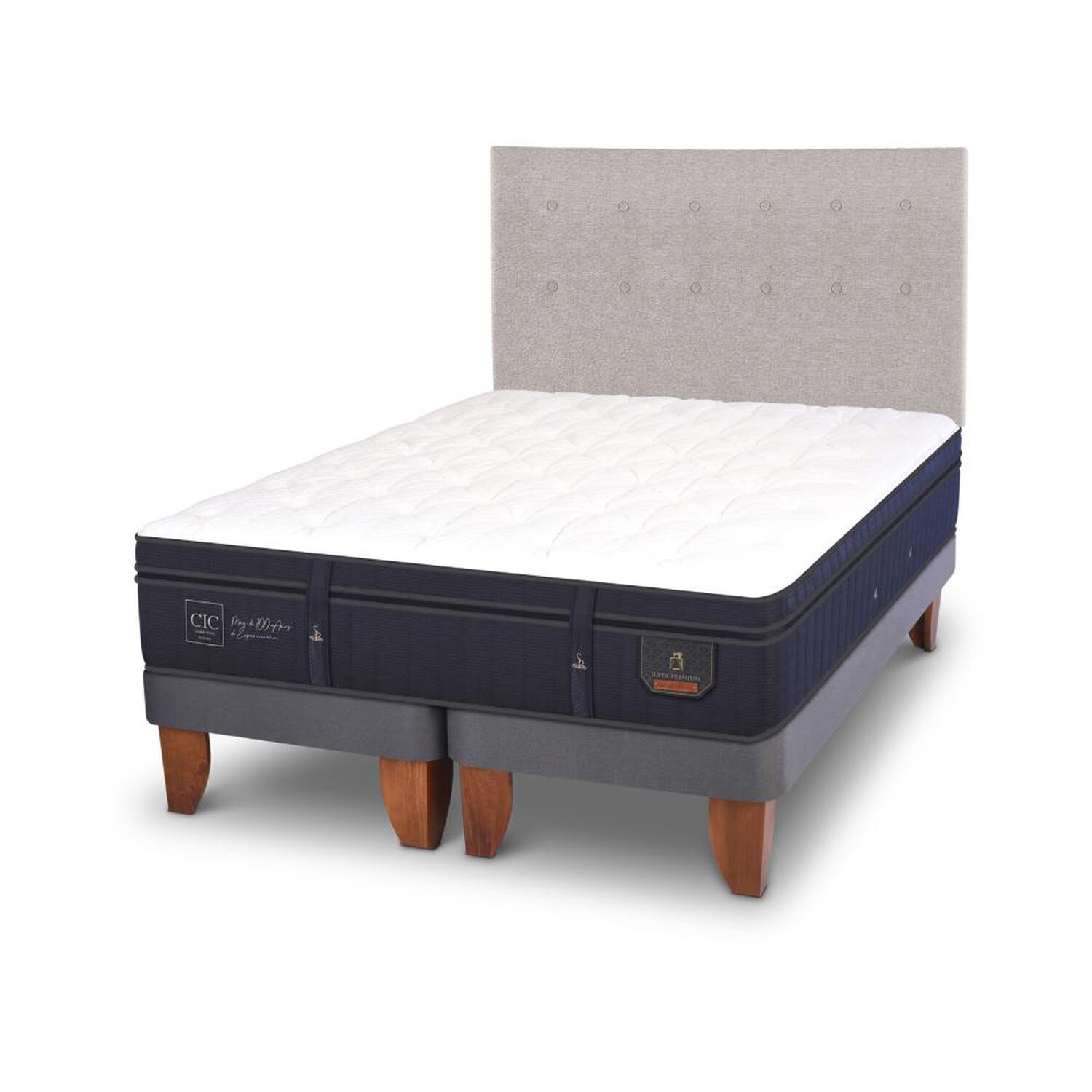 Cama Europea Cic Super Premium / 2 Plazas / Base Dividida + Respaldo image number 3.0