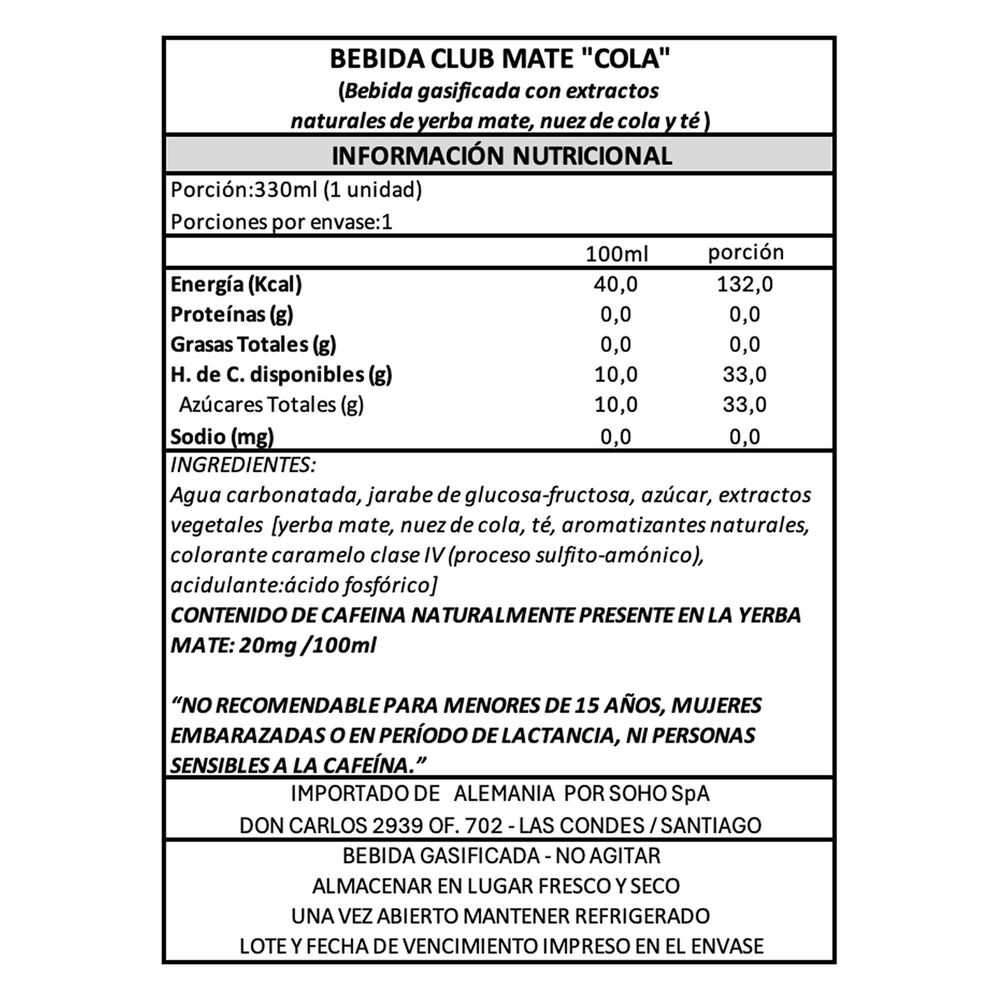 Bebida Mate Cola Club Mate 1 X 330 Ml image number 4.0