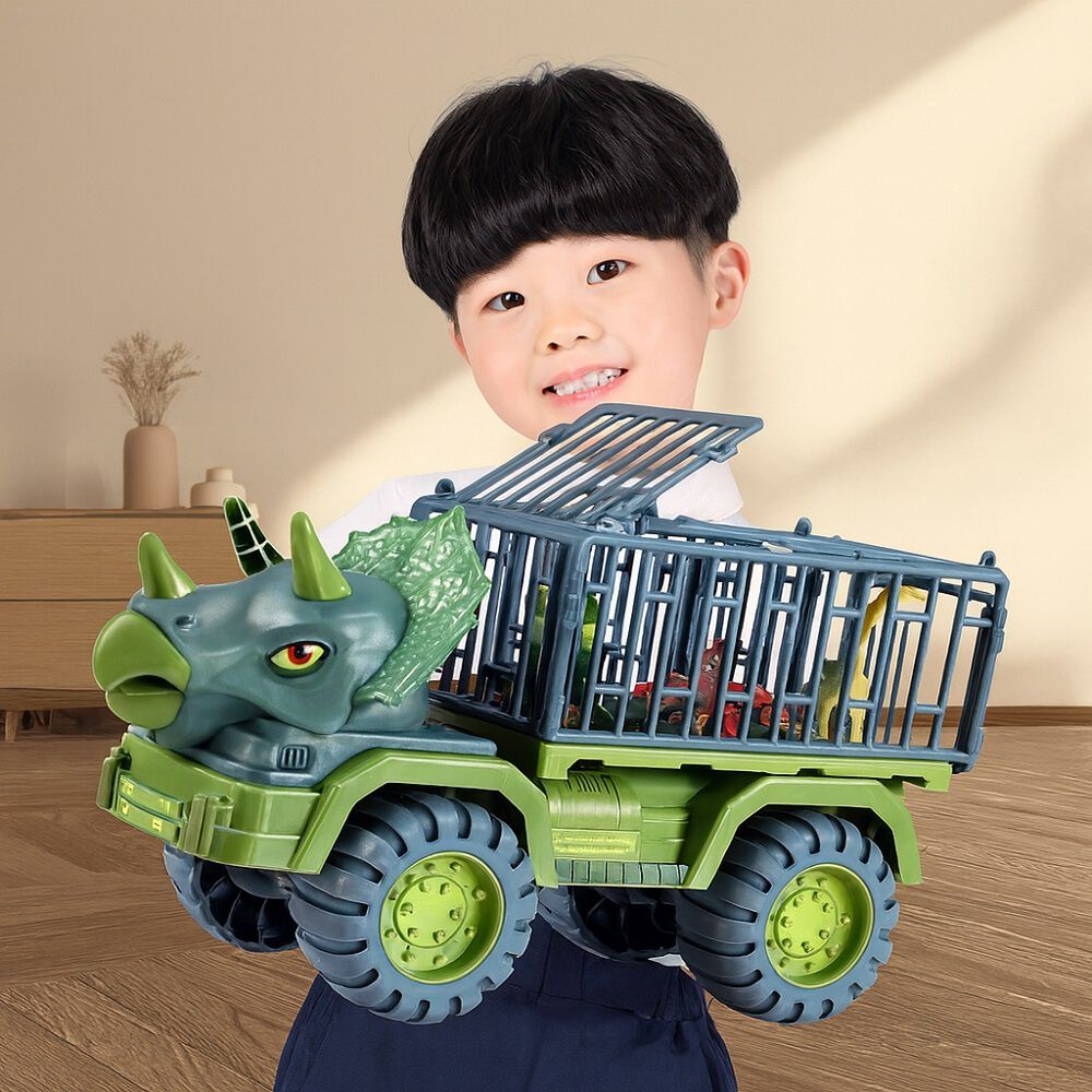 Cami&oacute;n Transporte Dinosaurios Triceratops Rex Juguete Ni&ntilde;os image number 1.0