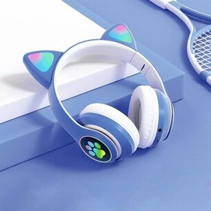Aud&iacute;fonos Gamer Azul Con Luz Led