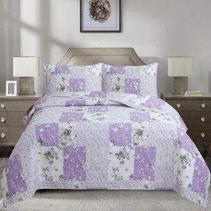 Quilt Andes Estampado Patchwork Lila