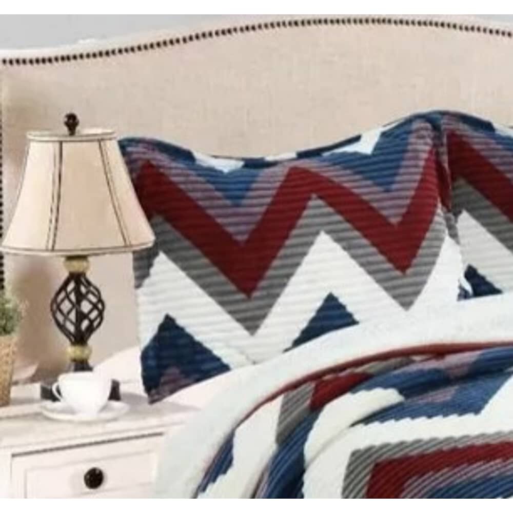 Manta Frazada T&eacute;rmica Chiporro Fundas Almohada 2 Plazas. Rojo Azul image number 1.0