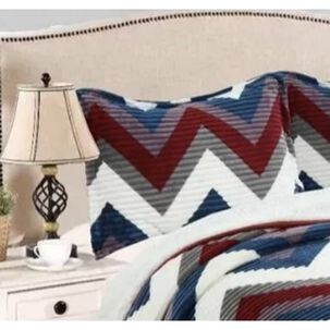 Manta Frazada T&eacute;rmica Chiporro Fundas Almohada 2 Plazas. Rojo Azul