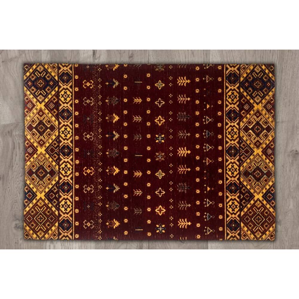 Alfombra Jacquard Burdeo Rectangular Mediana image number 3.0