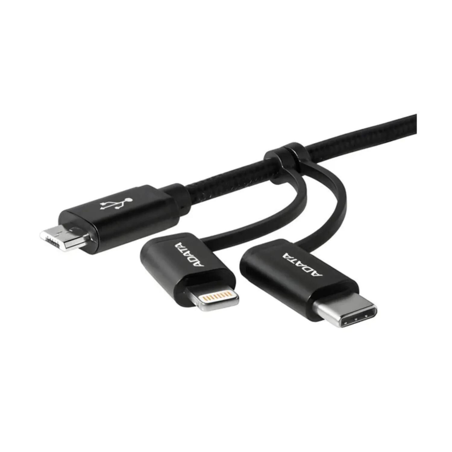 Cable De Carga 3 En 1 Usb Negro image number 1.0