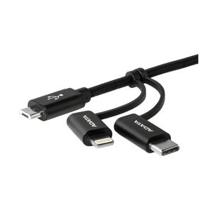 Cable De Carga 3 En 1 Usb Negro