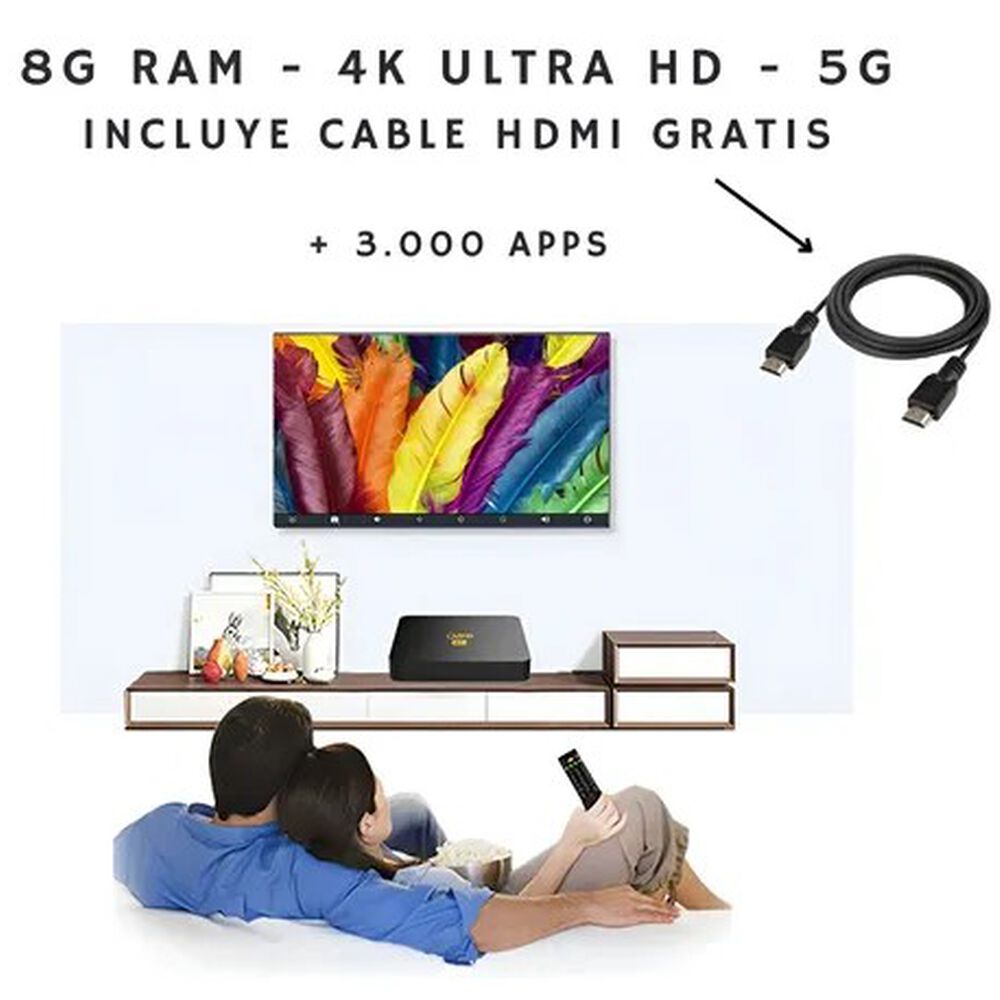 Tv Box Android Q96 + Cable Hdmi 4k Negro image number 4.0