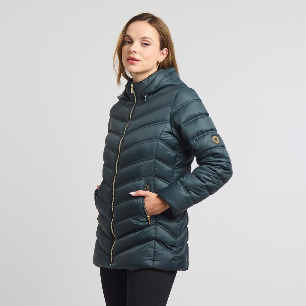Parka Regular Cuello Alto Con Capucha Mujer Kimera image number 2.0