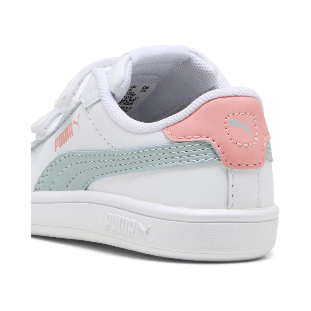 Zapatilla Urbana Niña Puma Smash Blanco image number 4.0