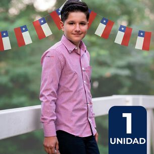 Camisa Huaso Cuadrill&eacute; Algod&oacute;n Ni&ntilde;o Juvenil Color Rojo