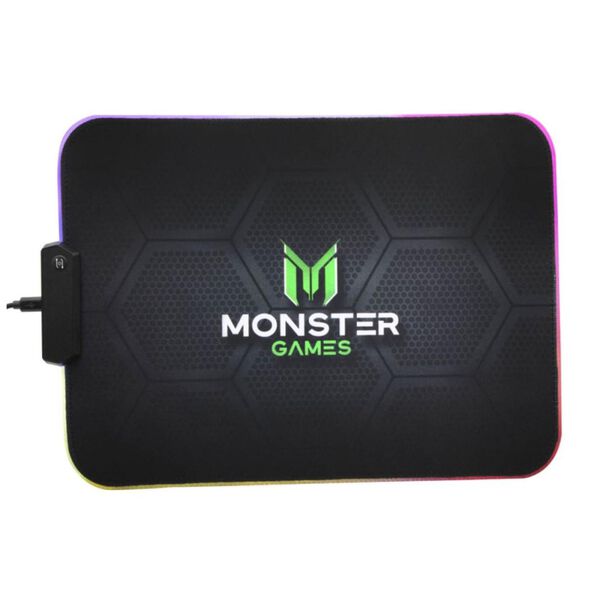 Mousepad Gamer Usb Rgb 35x25cm Negro Speed Monster Games