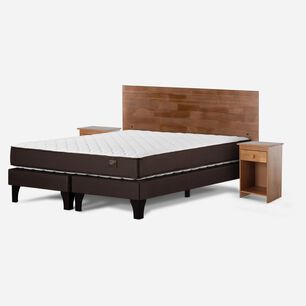 Cama Europea Rosen Ergo T / 2 Plazas / Base Dividida + Set De Maderas Tabor Caramelo