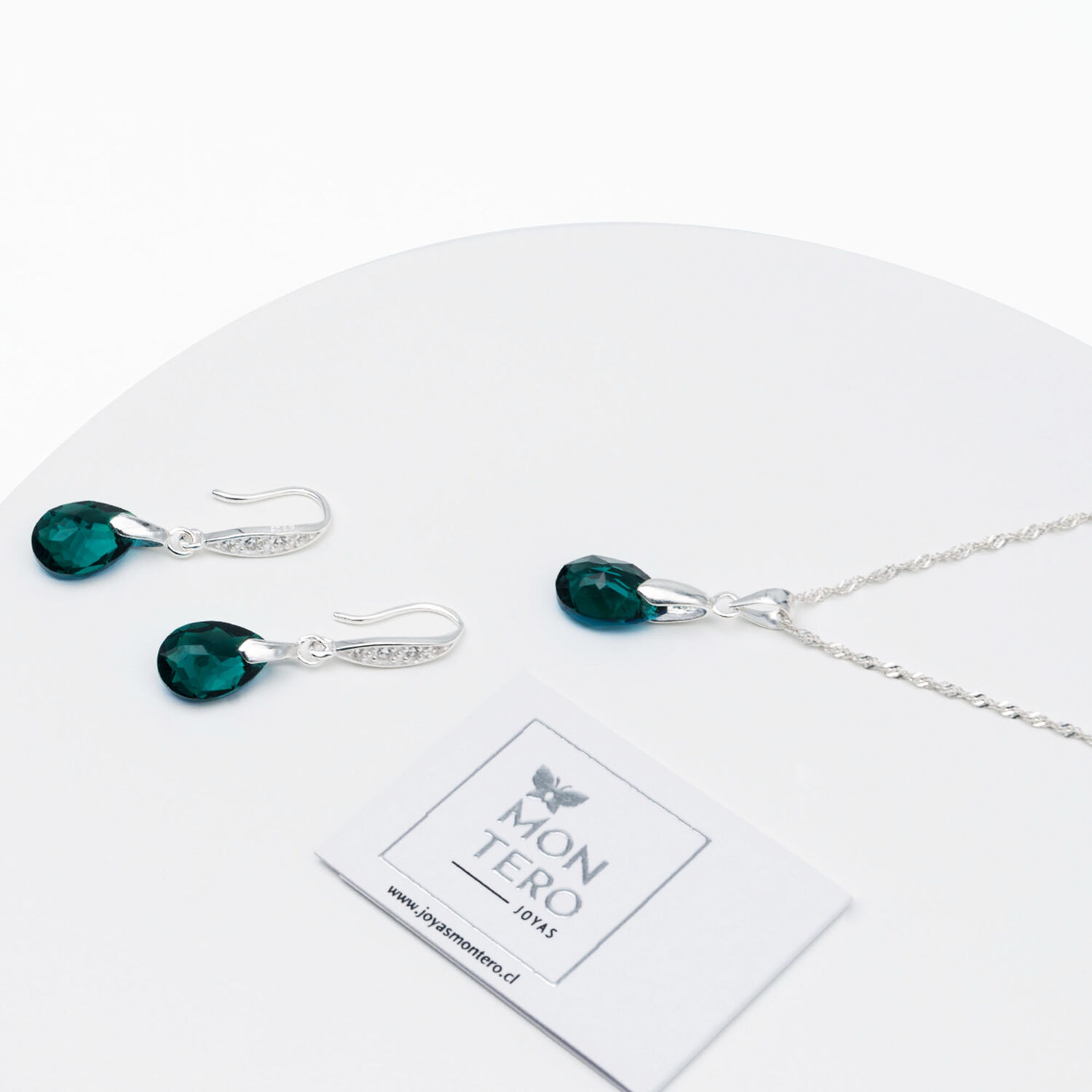 Conjunto Milan Cristales Genuinos Emerald image number 1.0