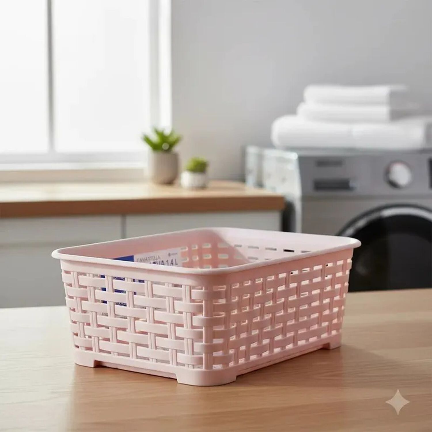 Canastilla Canasta Organizadora Multiusos Rattan 1.4 Litros Color Rosa image number 4.0