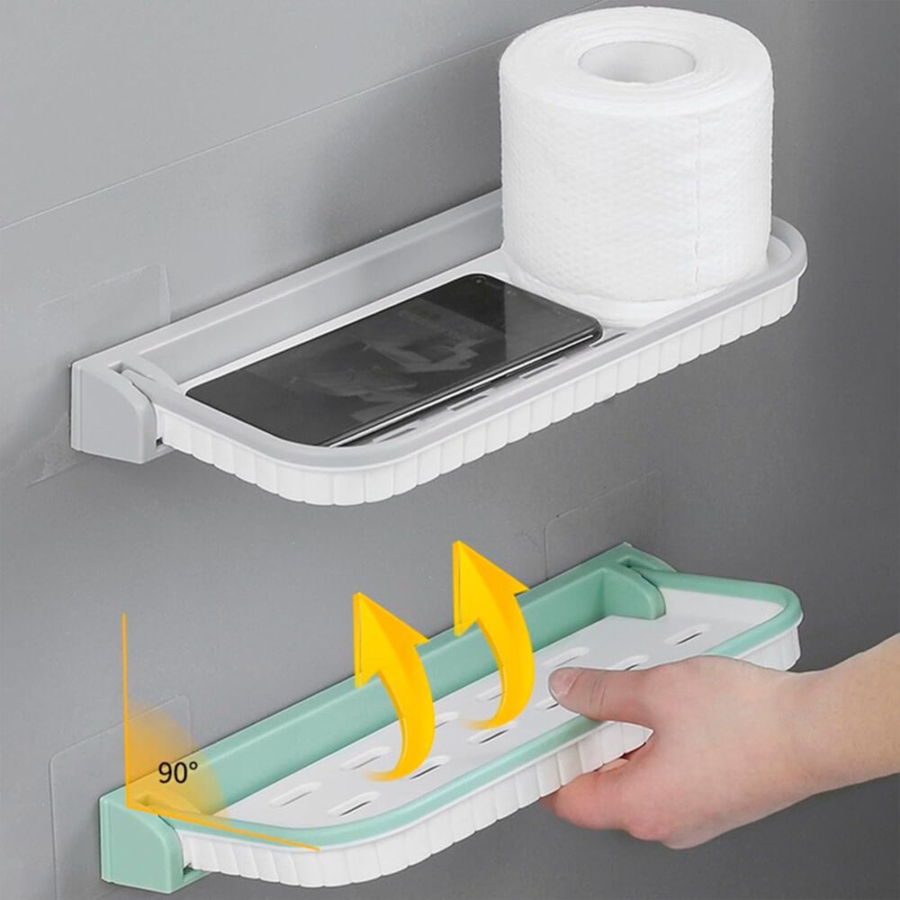 Repisa Estante De Ba&ntilde;o Plegable De Pared Cocina Toallero image number 2.0