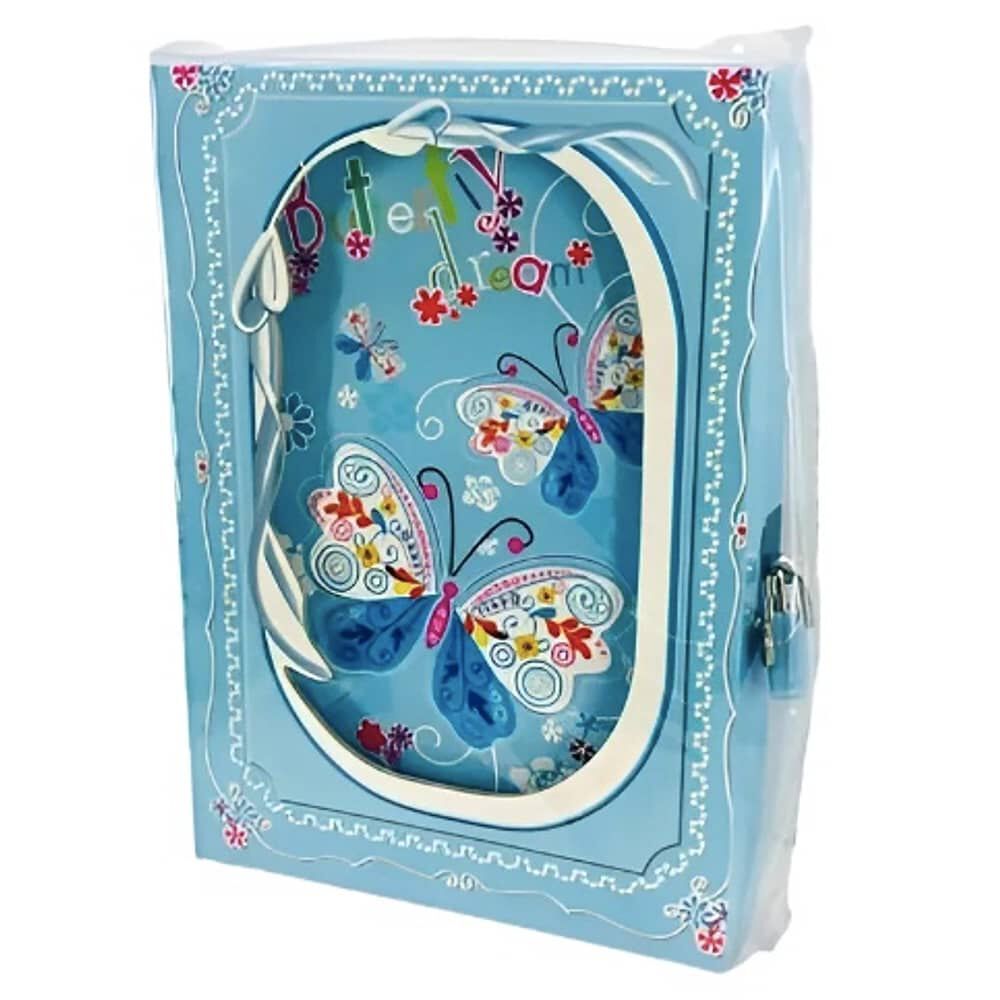 Diario De Vida Mariposa Colores Con Candado Celeste image number 0.0