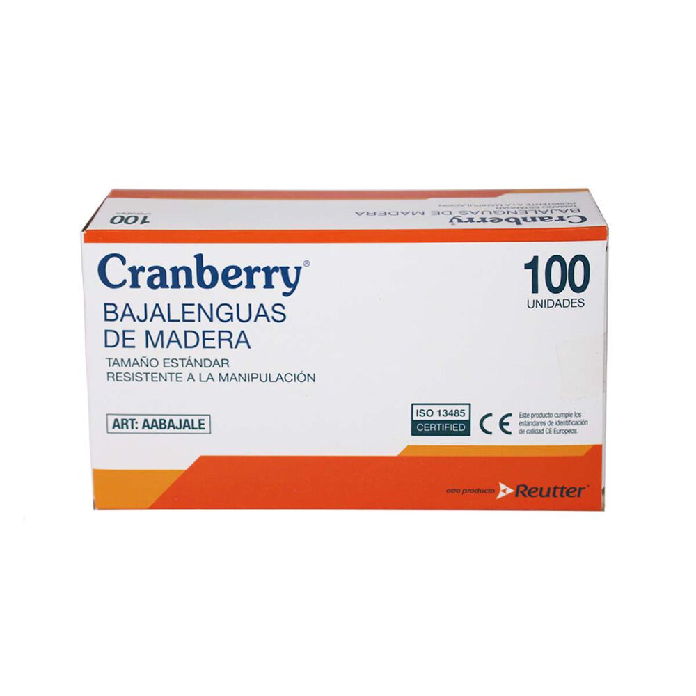 Bajalengua De Madera No Estéril Desechable Cranberry 100 Uds image number 0.0