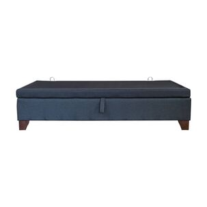 Base De Cama Ba&uacute;l Gris 1 Plaza Largo 200 Cm Con Patas De Madera 11 Cm