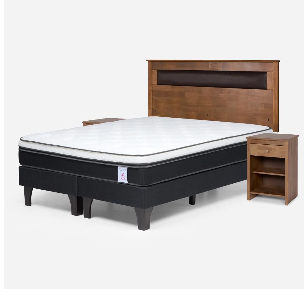 Cama Europea Rosen New Style 6 / King / Base Dividida + Set De Maderas image number 1.0