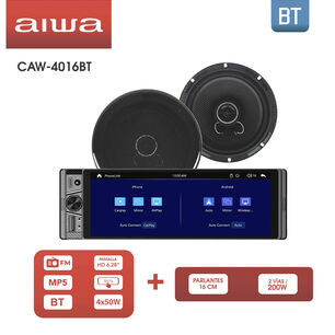 Combo Radio Bluetooth 1 Din + Parlante Auto Aiwa Caw-4016bt