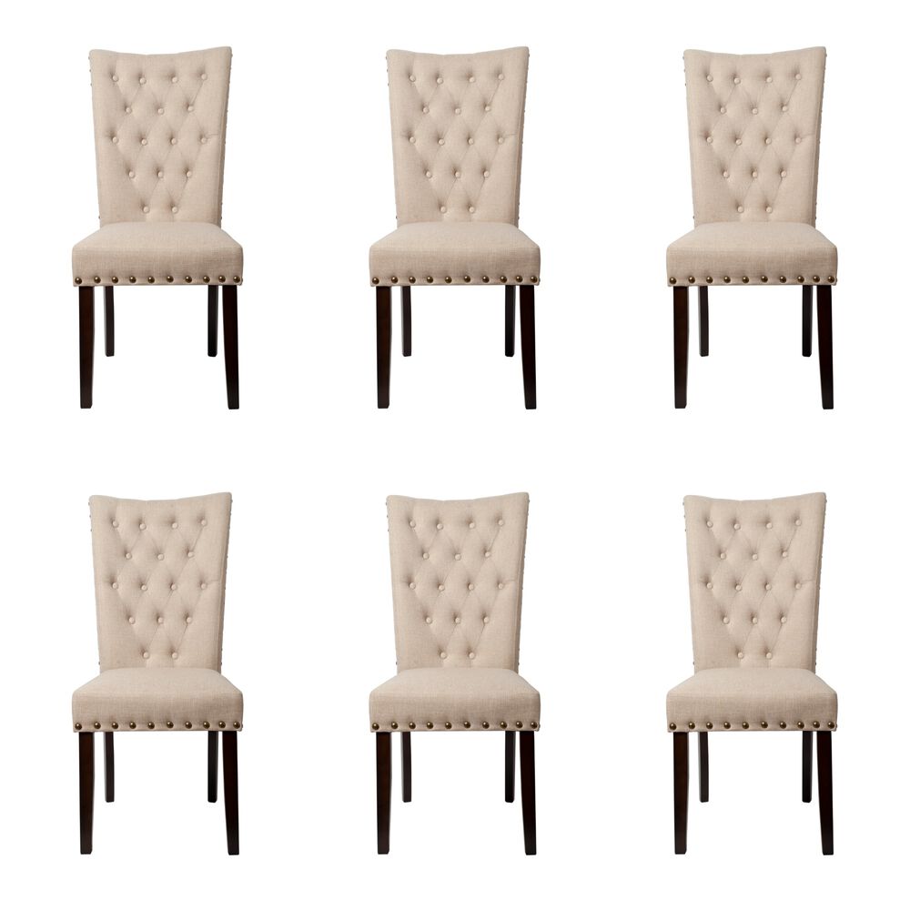 Pack 6 Sillas Modelo Capitone Tachas Grecia Beige image number 0.0