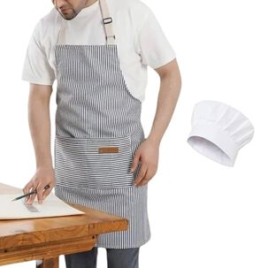 Set Cocinero Chef Pechera O Delantal Y Gorro
