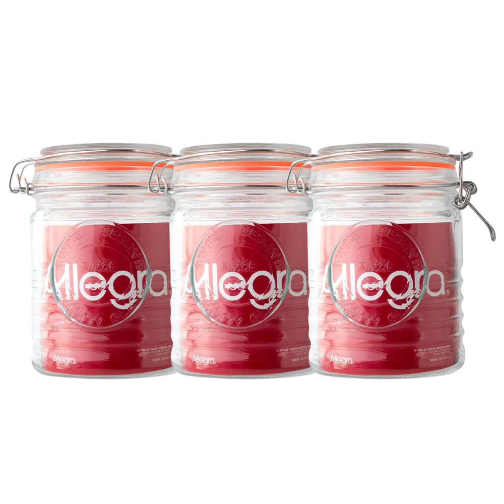 Set 3 Frascos Con Tapa De Vidrio Hermetica De 750ml Allegra image number 0.0