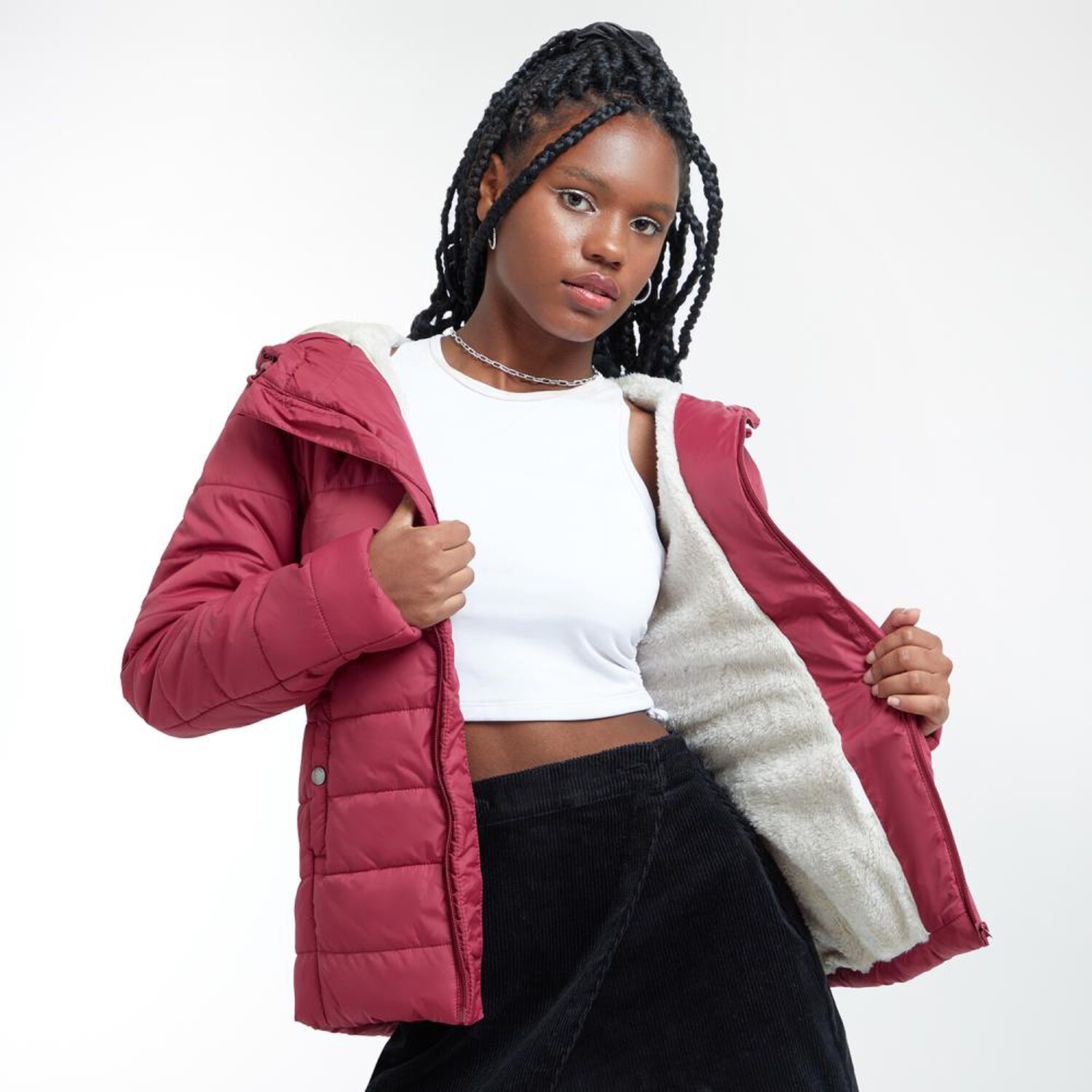 Parka B&aacute;sica Regular Cuello Alto Con Capucha Mujer Rolly Go image number 2.0