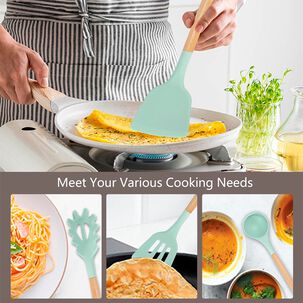 Set De 19 Utensilios De Cocina Mango De Madera