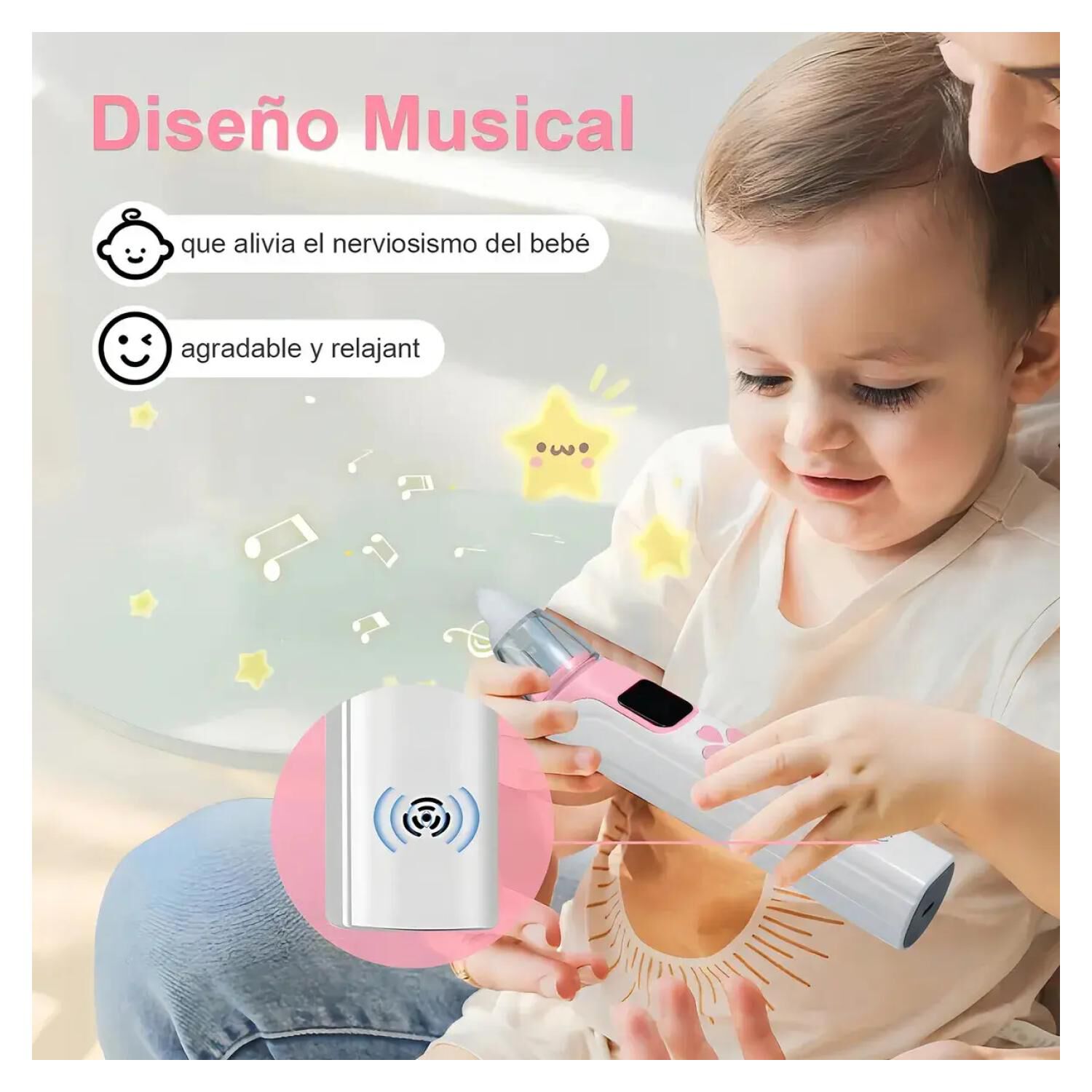 Aspirador Nasal Saca Mocos Para Bebes Electrico Rosa Infantil image number 2.0