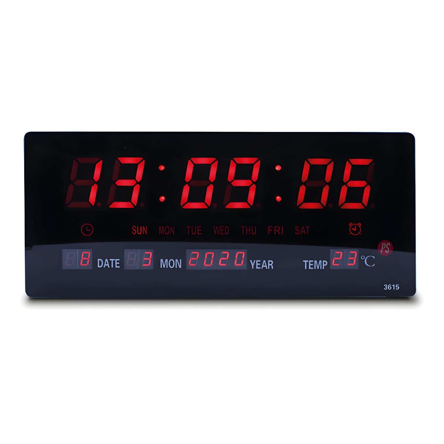 Reloj Mural Digital Con Calendario Y Temperatura 12-24h - Ps image number 1.0