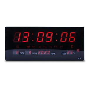 Reloj Mural Digital Con Calendario Y Temperatura 12-24h - Ps