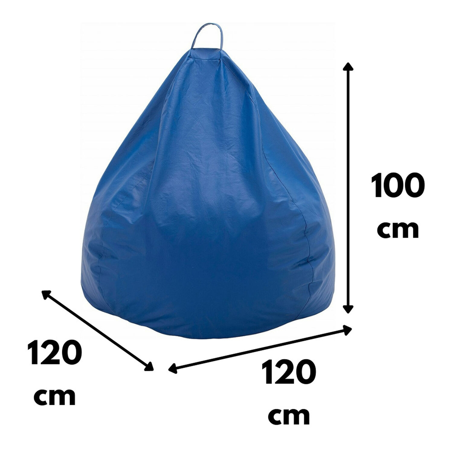 Pouf Pera Azul Eco Cuero 100x120x120 Cm M&aacute;xima Design image number 1.0