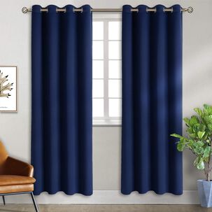 Cortina Blackout 140x220 Cm Azul Marino 100% Poliéster