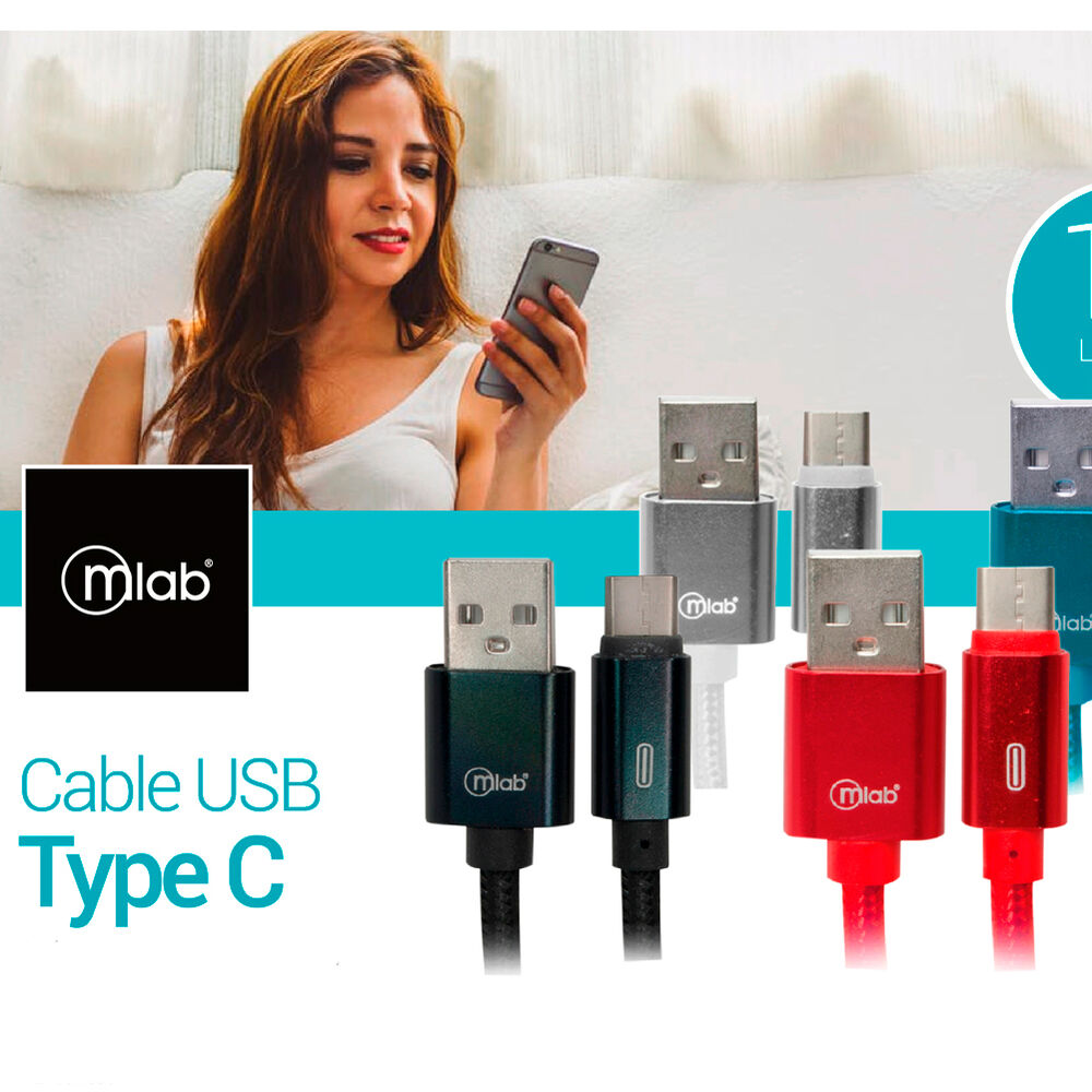 Cable Usb A Tipo C Rojo Mlab 1mts image number 2.0